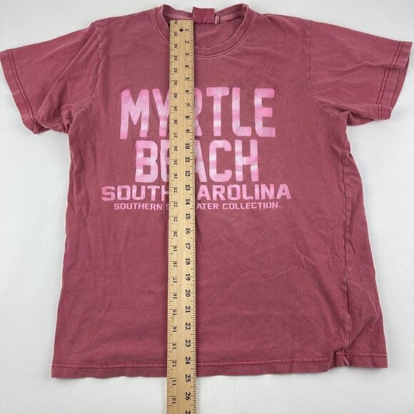 US Vintage Tshirt Mens Small Red Myrtle Beach South Carolina Short Sleeve - Picture 5 of 8